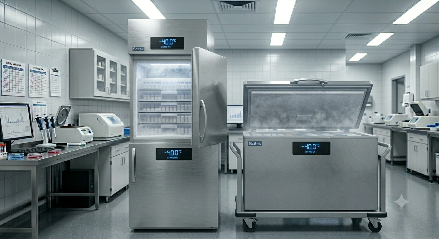 Panduan Memilih Konstruksi Deep Freezer -40°C: Keunggulan Model Vertikal (Upright) vs Horizontal (Chest)